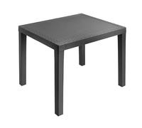 Spetebo Mesa de jardín rectangular de plástico, antracita, 78 x 72 cm