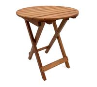 Spetebo Mesa de jardín redonda de eucalipto, 50 x 45 cm, mesa plegable para balcón