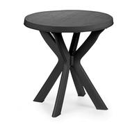 Spetebo Mesa de jardín redonda de plástico - 70 cm - Mesa de camping en diseño clásico - Mesa de balcón - Mesa de jardín para exteriores (antracita)