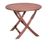 Spetebo mesa de jardín redonda XXL de eucalipto Estocolmo, 90 x 73 cm, plegable grande de madera maciza FSC barnizada - auxiliar para balcón, bistró, camping, jardín