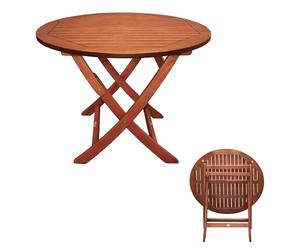 Spetebo mesa de jardín redonda XXL de eucalipto Estocolmo, 90 x 73 cm, plegable grande de madera maciza FSC barnizada - auxiliar para balcón, bistró, camping, jardín