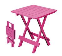 Spetebo Mesa plegable de plástico Adige, 45 x 43 cm, color rosa, para jardín, mesa auxiliar plegable, mesa auxiliar, mesa auxiliar, mesa de camping, mesa de té, balcón, mesa pequeña