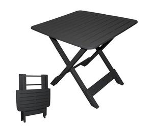 Spetebo Mesa plegable TEVERE en antracita, 80 x 72 x 70 cm, para jardín o camping, ideal como mesa auxiliar