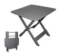 Spetebo Mesa plegable Tevere gris - 72 cm - Mesa auxiliar de jardín de plástico - Mesa auxiliar plegable - Camping Festival Jardín Mesa