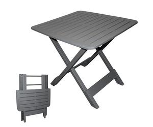 Spetebo Mesa plegable Tevere gris - 72 cm - Mesa auxiliar de jardín de plástico - Mesa auxiliar plegable - Camping Festival Jardín Mesa