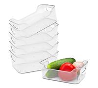 Spetebo Organizador de plástico para frigorífico, 20 x 14 cm, transparente, juego de 6 unidades