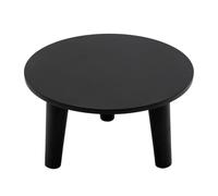 Spetebo Plato de madera redondo de 25 cm - Negro - Taburete de madera con 3 patas - Soporte para plantas y flores