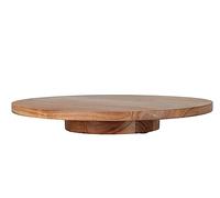 Spetebo Plato giratorio de madera de acacia natural - 37 cm - Plato giratorio de madera maciza - Plato decorativo de madera para servir especias