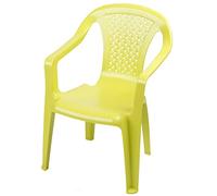 Spetebo Silla de jardín infantil de plástico, color verde lima, robusta, apilable, para niños pequeños, monobloque