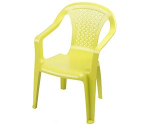 Spetebo Silla de jardín infantil de plástico, color verde lima, robusta, apilable, para niños pequeños, monobloque