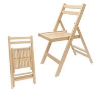 Spetebo Silla plegable de madera natural, 79 x 59 cm, soporta hasta 100 kg, plegable, estable, sin montaje, silla auxiliar, ahorra espacio, plegable, para cocina, salón o interior