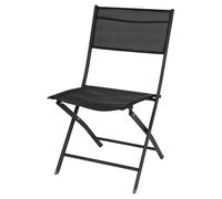 Spetebo Silla Plegable para Balcón, Negro, 83 x 55 cm, Acero y Poliéster, 150 kg, Plegable, Tela Transpirable, Antideslizante