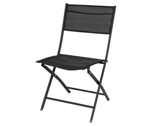 Spetebo Silla Plegable para Balcón, Negro, 83 x 55 cm, Acero y Poliéster, 150 kg, Plegable, Tela Transpirable, Antideslizante