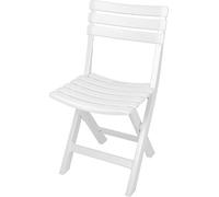 Spetebo Silla Plegable Resistente de Plástico - Jardín, Bistro, Balcón y Camping en Blanco