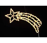 Spetebo Silueta de ventana led XXL de 49 x 22 cm con diseño de estrella fugaz, luz clara y acogedora, imagen para ventana con ventosa y batería alimentada con temporizador dual