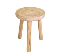 Spetebo Taburete de madera con 3 patas, diámetro de 30 cm, taburete decorativo redondo natural, soporte para plantas, mesa auxiliar, mesa de café, mesa de té
