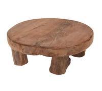 Spetebo Taburete decorativo para plantas de madera de teca, 20 x 7 cm, hecho a mano