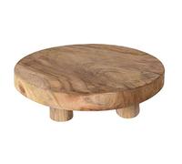 Spetebo Taburete para plantas de madera de teca, 30 x 7 cm | Pequeño taburete decorativo, taburete de flores macizo, hecho a mano