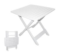 Spetebo TEVERE - Mesa plegable (80 x 72 x 70 cm, para jardín o camping), color blanco