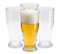 Spetebo Vaso de cerveza reutilizable de plástico, 520 ml, resistente a los arañazos, juego de 4 unidades, para camping, vasos de trigo, reutilizables, vasos de plástico para fiestas, cócteles (vaso de