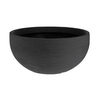 Spetebo XXL Recipiente de plantación de plástico redondo de 58 cm resistente a la intemperie - gris - Maceta grande para jardín UV resistente con patrón de ranuras - Maceta para flores y jardín para