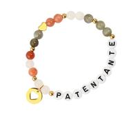 SpetngSake Regalo de madrina, Quiere ser mi madrina, pulseras con colgante en forma de corazón, pulseras elásticas de cuentas coloridas, regalo para mujer, Eine Grösse, Plástico, No es una piedra