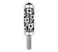 SpeTool Broca de enrutador de corte empotrado resistente de 1/2, 14 insertos de carburo reemplazables, plantilla de patrón de rodamiento superior e inferior, broca de corte empotrado con revestimiento