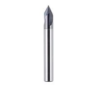 SpeTool Fresa Chaflan Fresa para Madera 6mm Fresa Grabado Fresa de Ranura en V Fresa 60 Grados 3 Filos Carburo Sólido de Tungsteno con TiAlN Revestimiento Fresas de V para CNC para Grabar Chaflanes