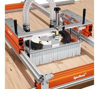 SpeTool Máquina alisadora de placas con ajuste de altura continuo, extensible, gran capacidad de 38" x 38,2", fresadora de aluminio de 3 ejes S03003, sistema de extracción de polvo eficiente para