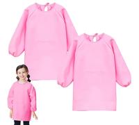 Spetsbst 2 batas de pintura para niños de 8 a 10 años, delantal de pintura para niños y niñas, batas de pintor con mangas largas y bolsillos, delantal de pintura para manualidades, pintura, hornear