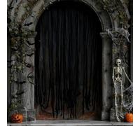 Spetsbst Cortina Decorativa para Puerta de Halloween, 215 × 108 cm Tela de Horror de Halloween Puerta Ventana, Cortinas Decoración Casa Encantada Exterior Interior Fiesta Decoración de Fiesta