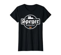 Speyer Alemania City Travel Monumentos emblemáticos Camiseta gráfica económica, Mujer, Negro, M