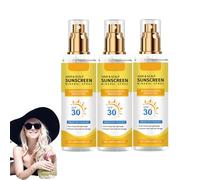 SPF 30 Spray de protección solar para el cuero cabelludo y el cabello, Protección UV para la defensa del cabello tratada con color, Bloqueador solar ligero no graso, Escudo para, 100 ml (3 botellas)