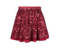 SPFASZEIV Falda de Lentejuelas Niñas Brillante Falda con Cintura Elástica Faldas de Princesa con Purpurina para Fiesta Rojo 8-10 Años