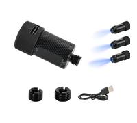 SPG Luz de visión de arco recargable, 3 niveles de brillo LED compuesto con adaptador de 1/4-28 3/8-32 7/16-20 para caza de arco 24 horas de tiempo de funcionamiento con carga completa