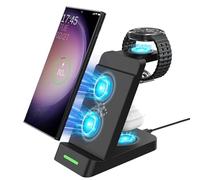 SPGUARD Cargador Compatible con el Samsung Galaxy Z Fold7/Z Flip7/FE/S25 Edge/S25/S25 Ultra/S25+/S24+/S24/S23 Ultra, Estación de Carga para el Galaxy Watch 8/7/FE/Ultra/6/5 Pro/Galaxy 4/Watch 3/Buds3