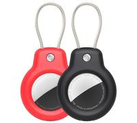 SPGUARD Compatible con Apple AirTag Colgante Soporte Seguro con Cable(AirTag 1/2), 2 Pack Air Tag Lock Caso Llavero Llavero Cubierta Etiqueta de Equipaje para Llaves, Equipaje y más