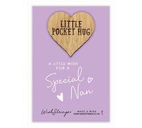 SPH044 - Ficha de recuerdo de recuerdo con texto en inglés "A Little Wish For A Special Nan Little Pocket Hug Wish"