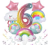SPHERETRON Globos decorativos para el 6º cumpleaños de niña, 8 unidades