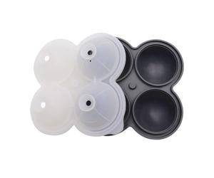 Spherical Silicone Ice Ball Mold - Reusable Non-Slip Tray For Whiskey & Cocktails, Precision Round Ice Maker For Bourbon & Iced Coffee, Elegant Restaurant & Home Bar Freezer Accessories