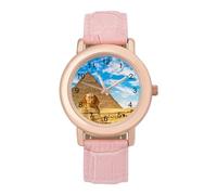 Sphinx and Pyramid - Reloj de pulsera para mujer, elegante, analógico, de cuarzo, correa de piel