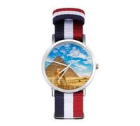 Sphinx and Pyramid - Reloj deportivo para hombre y mujer, correa de nailon, reloj analógico de cuarzo