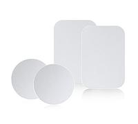 SPHIRES Paquete de 4 placas de metal para soporte magnético de teléfono de coche, 2 placas de metal redondas y 2 rectangulares para soporte magnético de teléfono de coche (plateado)