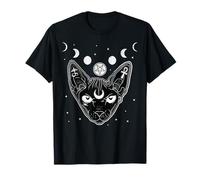 Sphynx Black Cat Pastel Goth Ocult Witchy Metal Fans Camiseta
