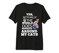 Sphynx Cat The World Does Revolve Around My Cats Camiseta Premium