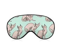 Sphynx Cats Funny Sleep Eye Mask Soft Blindfold Eye Cover con correa ajustable Night Eyeshade para hombres y mujeres