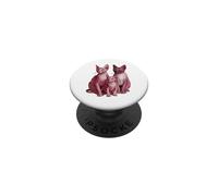 Sphynx Kitten Family Sketch Dibujo Arte. PopSockets PopGrip Adhesivo