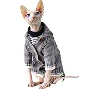 Sphynx Ropa de gato suave y cálido abrigo de invierno sin pelo para gatos Cornish Rex, Devon Rex, ropa de gato Peterbald (S)
