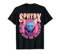 Sphynx The Cat with The Silken Coat Cat Lover Owner Camiseta gráfica económica, Hombre, Negro, S