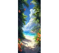Spiaggia Dipingere con i Numeri Adulti, Misura XXL 40x120cm,Mare Paint by Numbers Kit Principianti Con 3 Penne, Kit Fai Da Te, Hobby Creativi Adulti Regalo Donna Decorazioni, (Senza Cornice) P0M-516